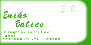 eniko balics business card