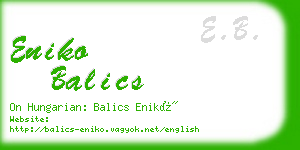 eniko balics business card